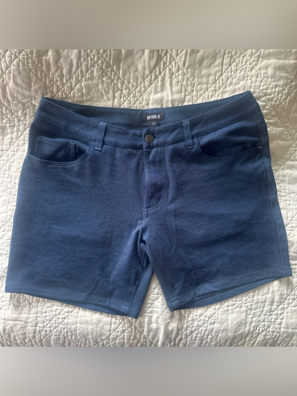 St33le Brand Dark Denim-Look Stretch Shorts Size 31